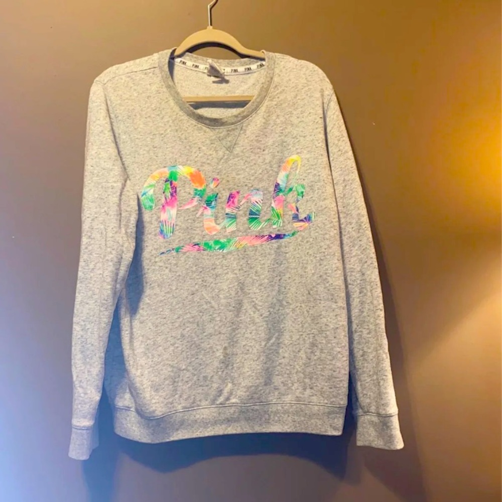 Victoria’s Secret pink gray crewneck hoodie
